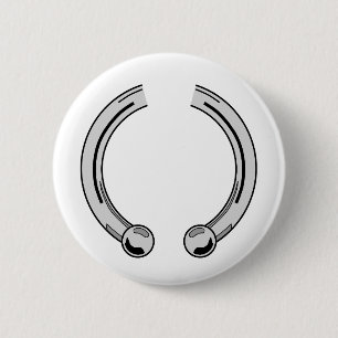 Faux Silver Piecing 6 Cm Round Badge