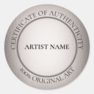 Faux Silver Seal Certificate of Authenticity Art