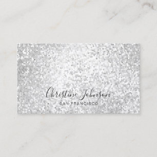 FAUX silver sequin Business Card