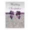 Faux Silver Sequins Diamonds Purple Bow Wedding