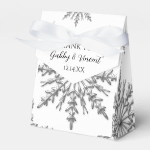 Faux Silver Snowflakes Winter Wedding Favour Box