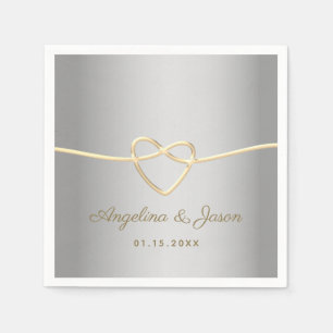 Faux Silver Wedding Napkin