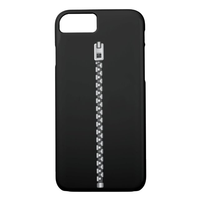 Faux Silver Zipper Case-Mate iPhone Case (Back)