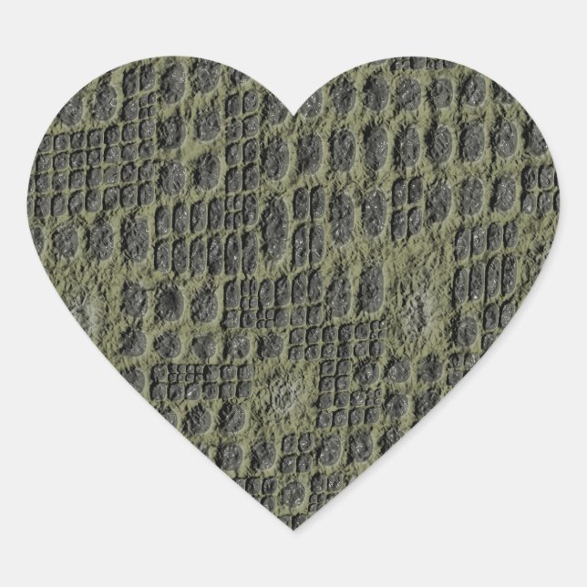 Faux Snake Skin Heart Sticker (Front)