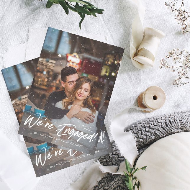 Faux Snow We're Engaged V Photo Buffalo Check (Creator Uploaded)