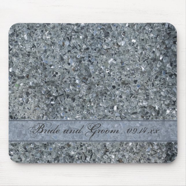 Faux Sparkle Wedding Mouse Pad (Front)