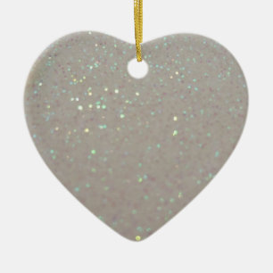 Faux Sparkles & Glitter - Cream White Ceramic Ornament
