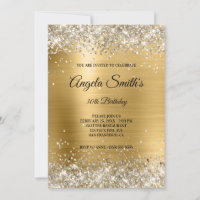 Faux Sparkly Platinum Glitter Gold Foil Monogram