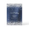 Faux Sparkly Silver Glitter Dark Navy Blue Foil
