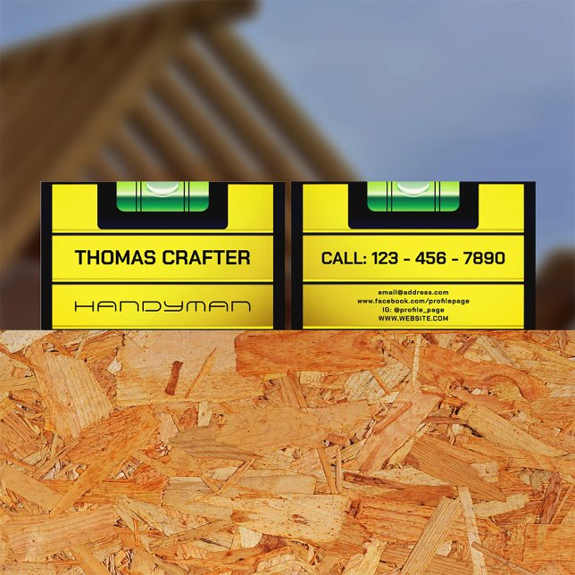 Faux spirit level bubble metre business card (Creator Uploaded)