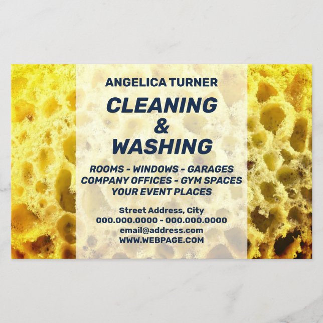 Faux sponge texture funny cleaning flyer (Front)