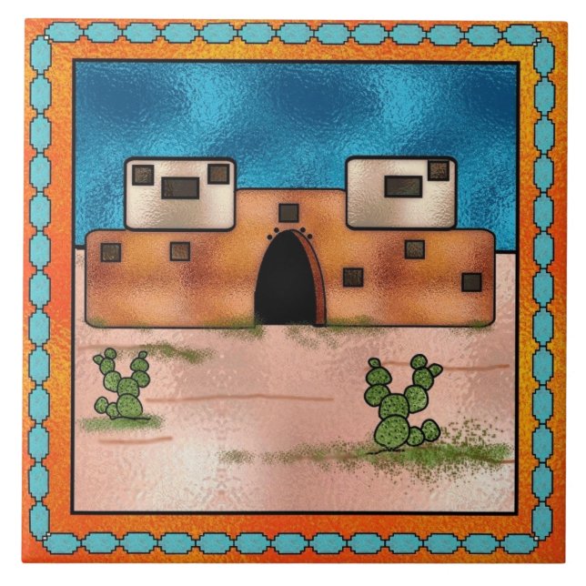 Faux stained ceramic tile (Front)