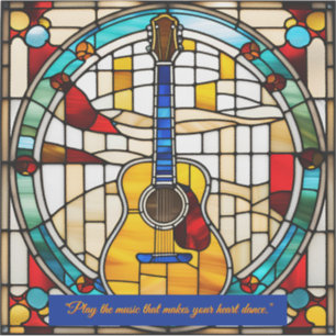 Faux Stained Glass Acoustic Guitar