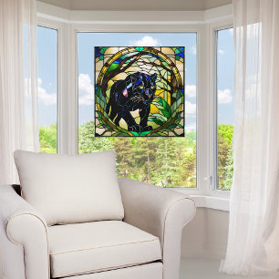 Faux Stained Glass Black Panther