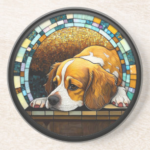 Faux Stained Glass Cavalier King Charles Spaniel Coaster