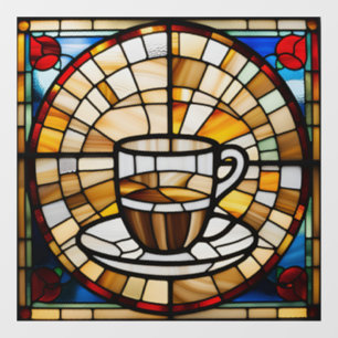 Faux Stained Glass Coffee Cup and Saucer
