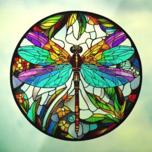 Faux Stained Glass Dragonfly Suncatcher