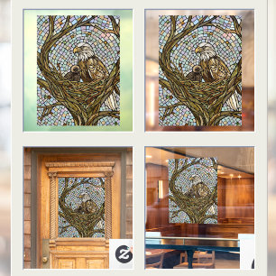 Faux Stained Glass Eagle and Eaglet Opaque