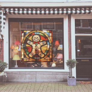 Faux Stained-Glass Gingerbread Man Large