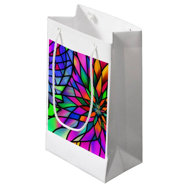 Faux Stained Glass Large Gift Bag (Front Angled)