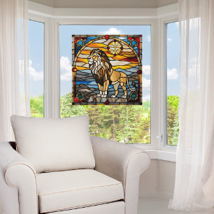 Faux Stained Glass Lion 