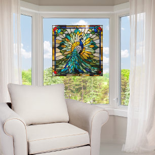 Faux Stained Glass Peacock l 