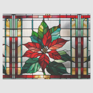 Faux Stained Glass Poinsettia for Decoupage Craft Tissue Paper