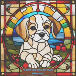 Faux Stained Glass Puppy Sticker