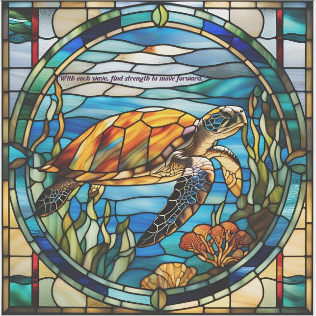 Faux Stained Glass Sea Turtle (Front)