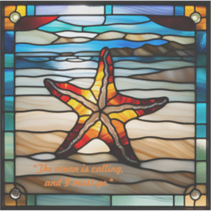 Faux Stained Glass Starfish Sticker