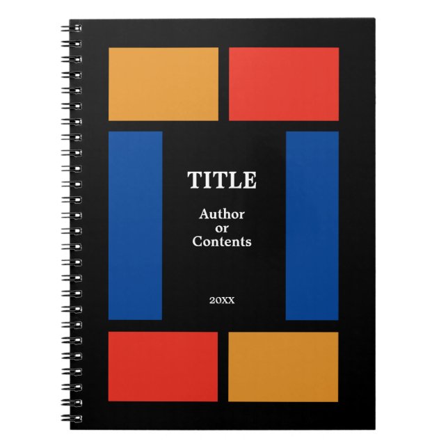 Faux Stained Glass Style Colourful Notebook (Front)