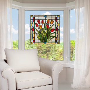 Faux Stained Glass Tulip Garden