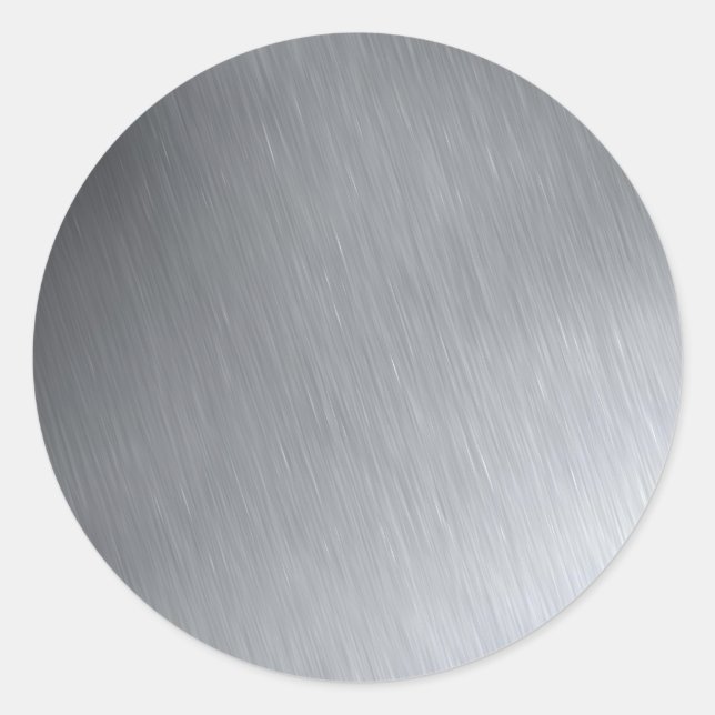 Faux Stainless Steel Classic Round Sticker (Front)