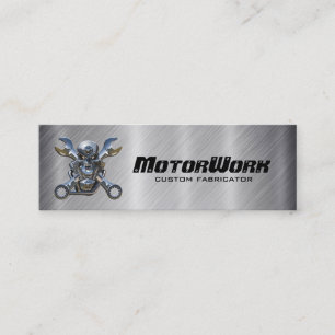 Faux Stainless Steel Motorcycle Business Card