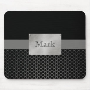 Faux Steel Nameplate Personalised Mouse Pad