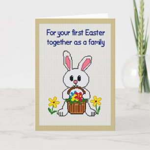 Faux Stitch First Easter Family Card