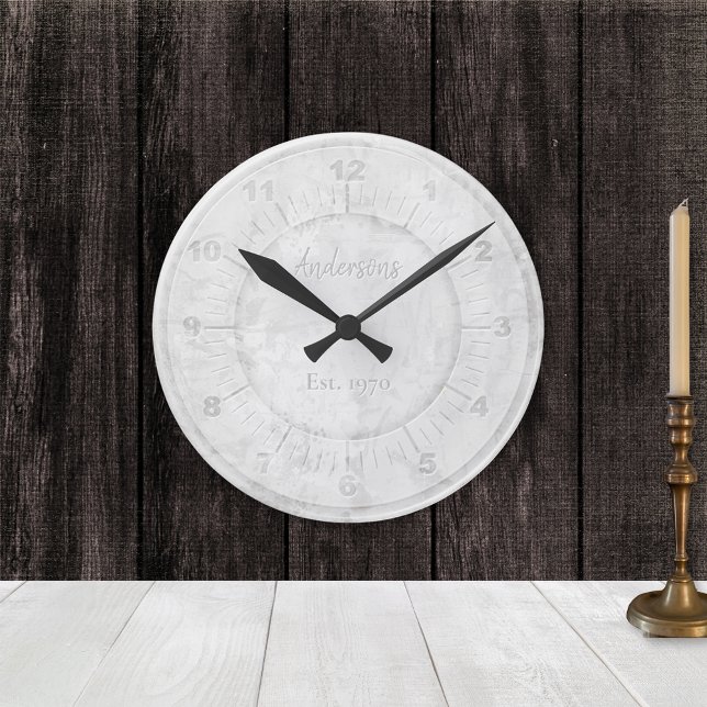 Faux Stone Marble Custom Round Clock (Creator Uploaded)