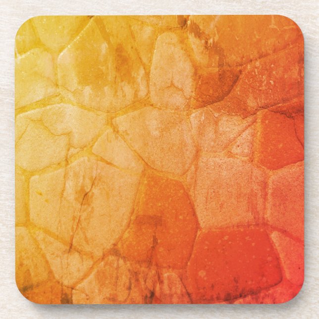 faux stone tile pattern aged photo coaster (Front)