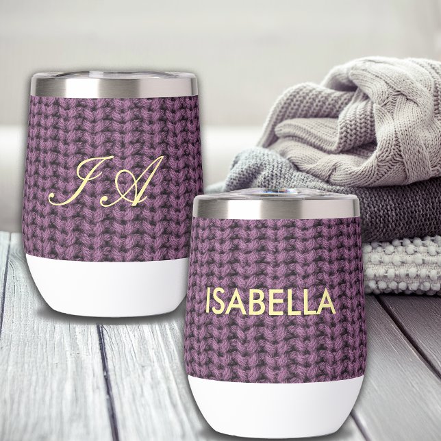Faux Sweater Knit Custom Name & Monogram (Creator Uploaded)