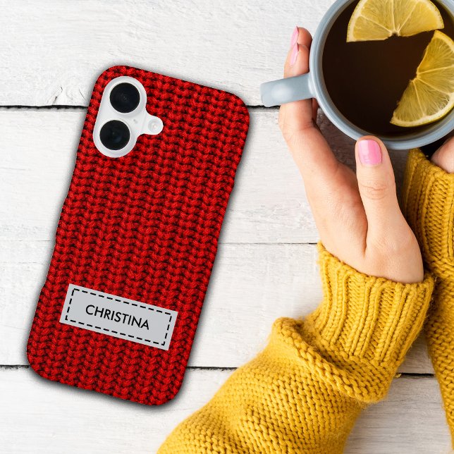 Faux Sweater Knit Custom Name Phone Case (Creator Uploaded)
