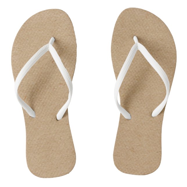 Faux Tan Cork Pattern Thongs (Footbed)