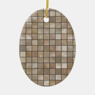 Faux Tan Floor Tile Image Ceramic Ornament