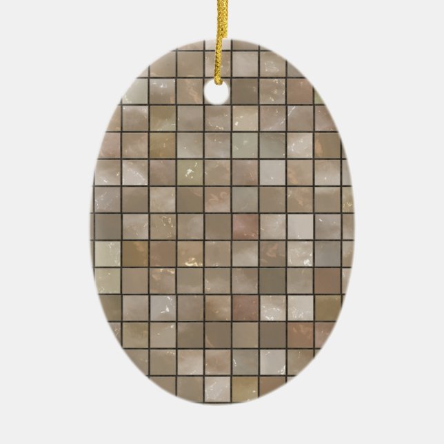 Faux Tan Floor Tile Image Ceramic Ornament (Front)