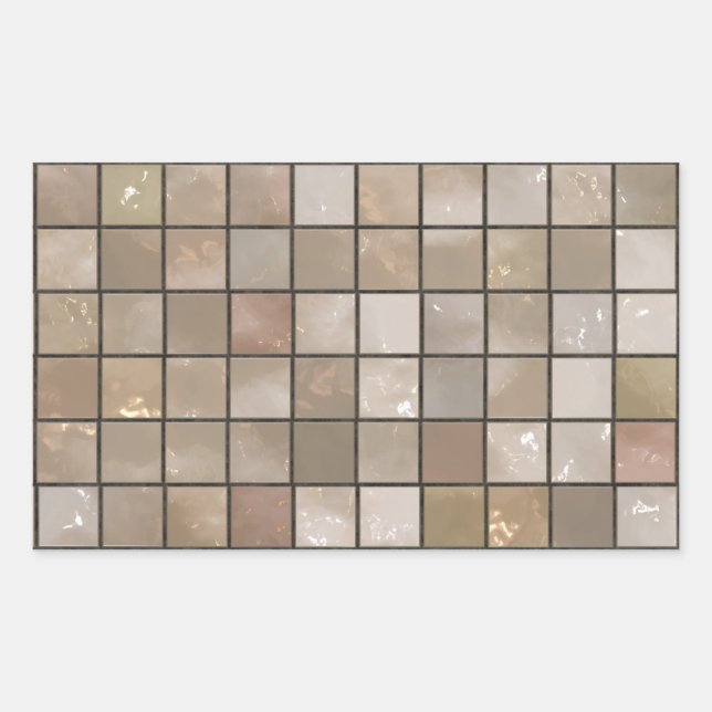 Faux Tan Floor Tile Image Rectangular Sticker (Front)