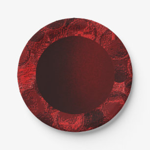 Faux Textured Circle Paper Plate-Deign 2 Plate