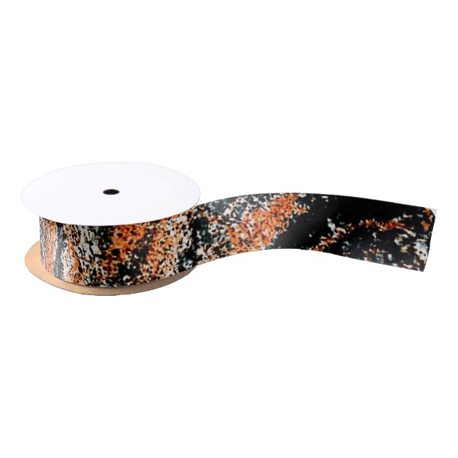 Faux Tiger Pattern Print  Ribbon Satin Ribbon (Spool)