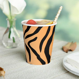 Faux Tiger Print Paper Cup