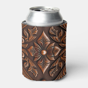 Faux Tooled Leather Can Cooler