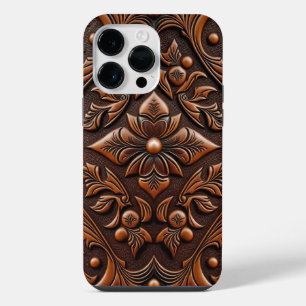 Faux Tooled Leather Design iPhone 14 Pro Max Case