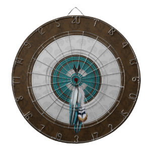 Faux Tooled Leather & Native American Beadwork Dartboard